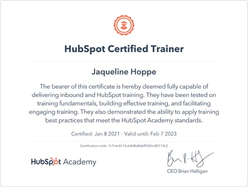 W4 HubSpot证书