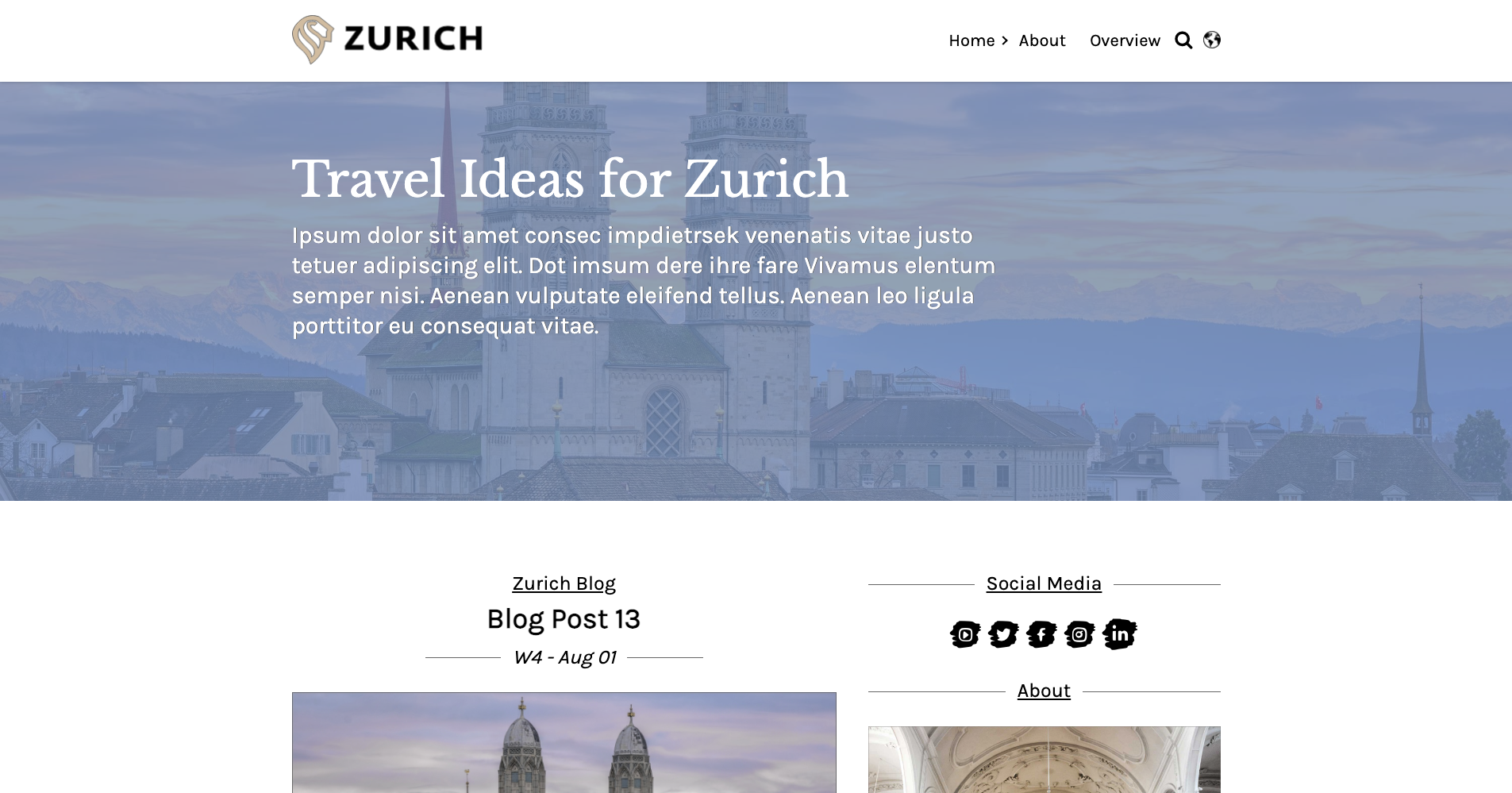 Screenshot zurich theme desktop