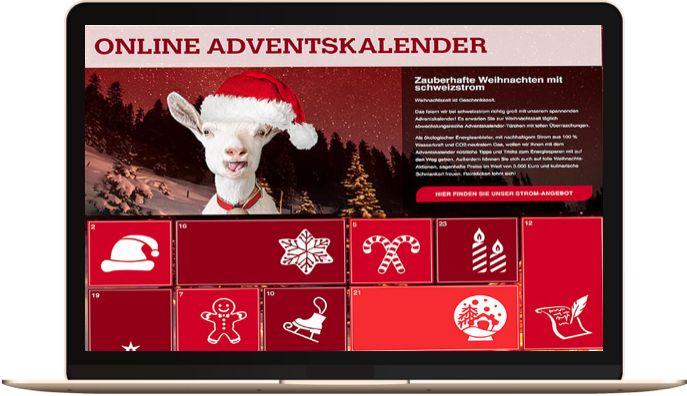 Virtuellen digitalen Showroom - Online advent calendar
