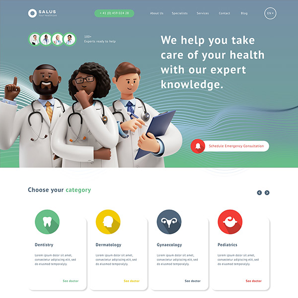 Benutzerdefinierte HubSpot CMS Themes: Healthcare theme